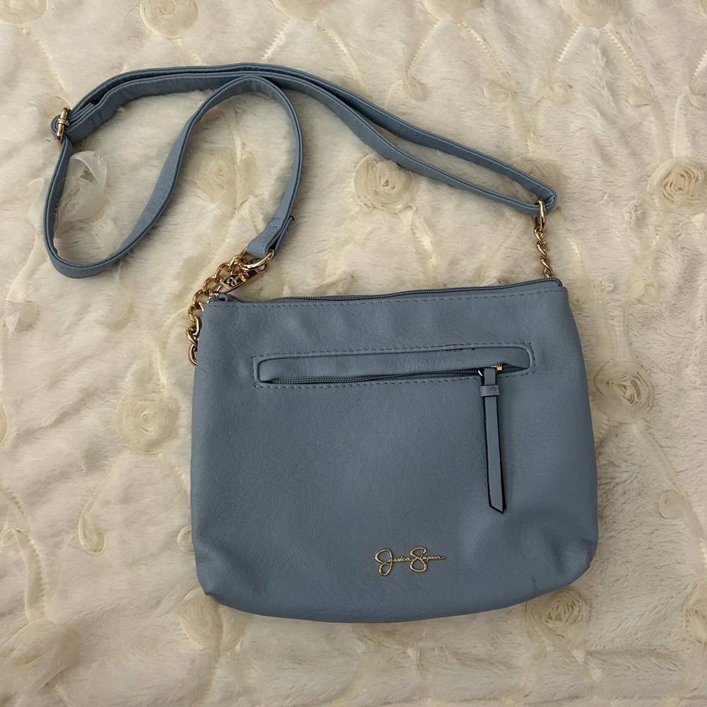 Jessica Simpson Blue Crossbody and Knit Sweater, PERFECT CONDITION. Soo hot!! 🥵 - Picture 5 of 10